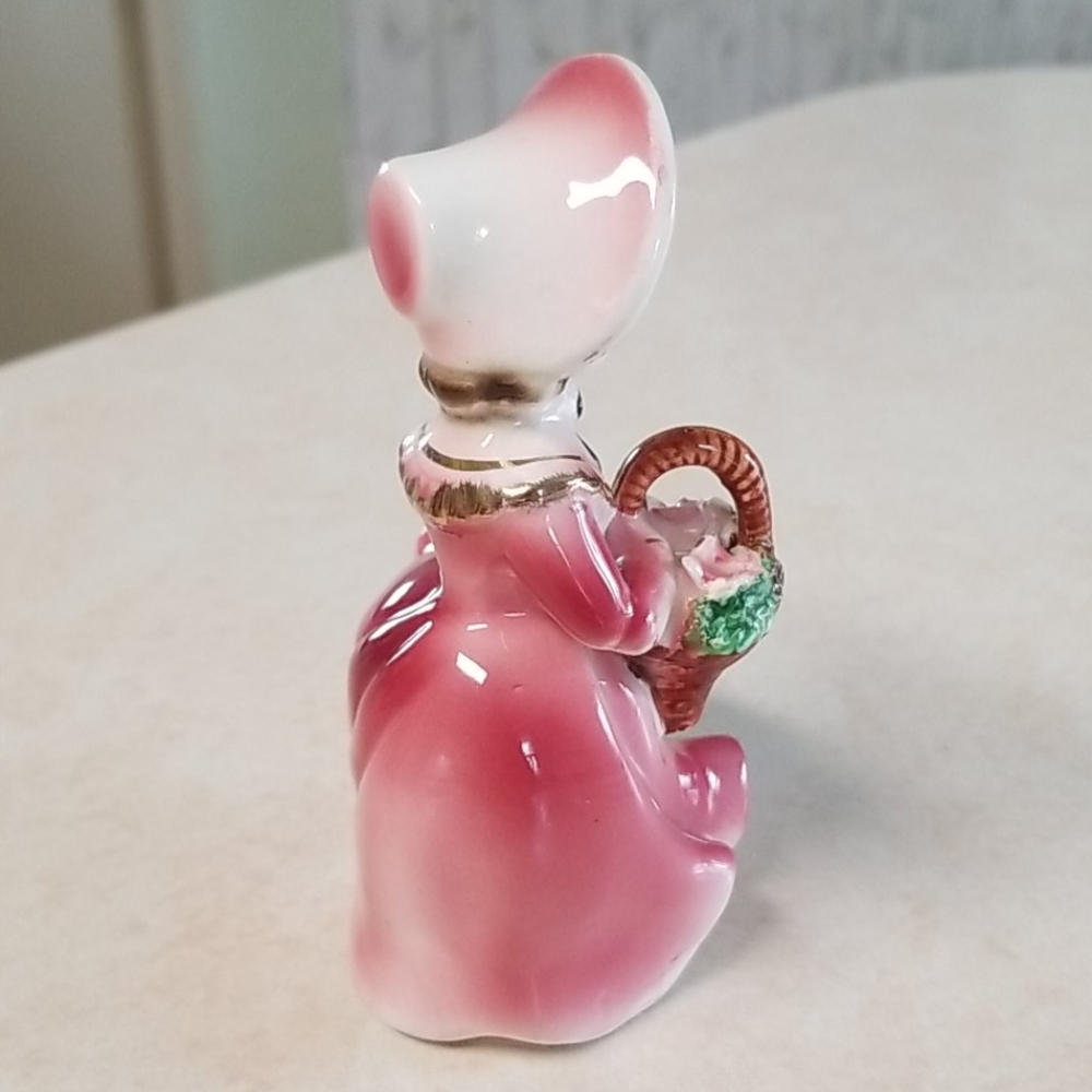 Vtg Mid Century Handpainted Flower Girl Figurine - Picture 5 of 10